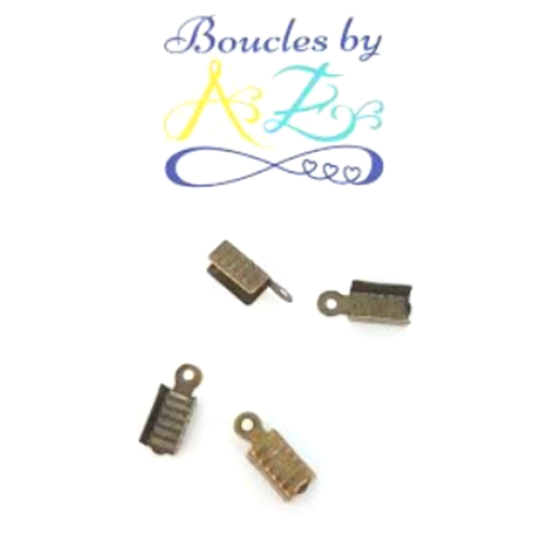 Embouts cordon bronze à plier 12x5mm x20 dest121
