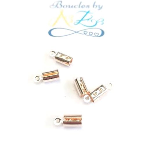 Embout cordon 4mm or rose x10 dest124