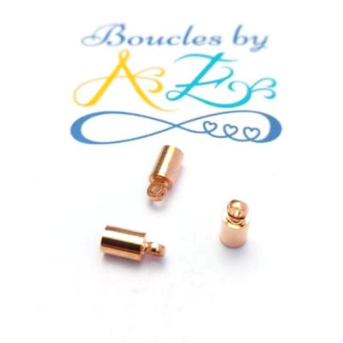 Embout or rose pour cordon 4mm x10 dest126