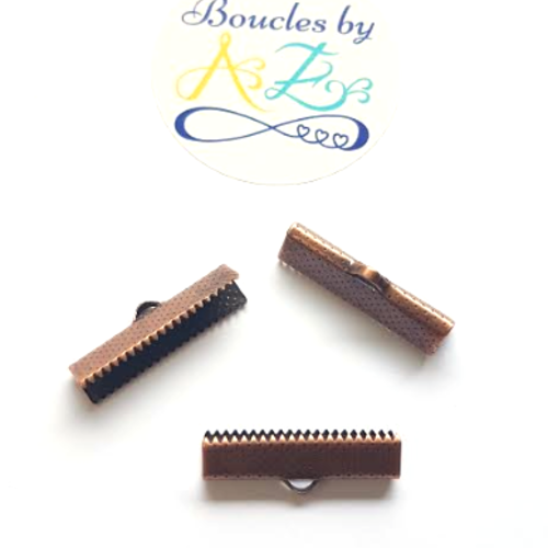 Embouts griffe / serres ruban couleur cuivre 8x25mm x 10 dest133