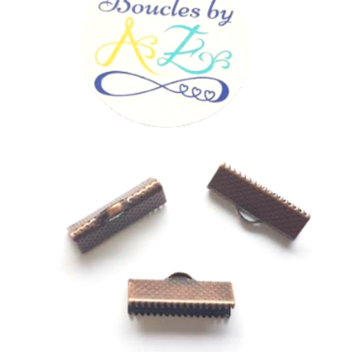 Embouts griffe / serres ruban couleur cuivre 8x20mm x 10 dest135