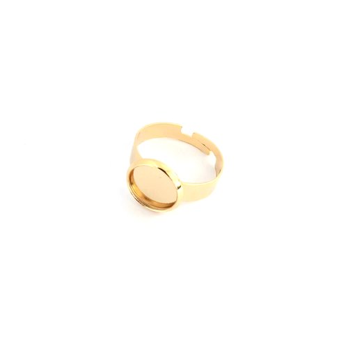 Bague dorée support cabochon 10mm acier inoxydable sba-35