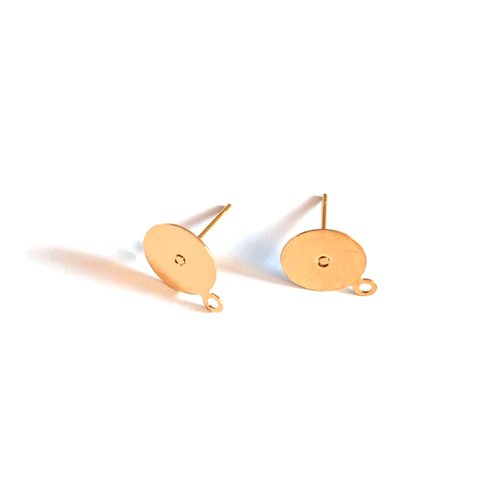 Clous d'oreilles dorés 10mm acier inoxydable sbopu-73