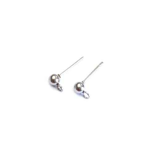 Clous d'oreilles boules en acier inoxydable 3mm sbopu-57