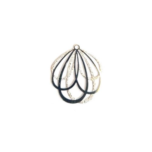 Estampe filigrane boucle argentée 26x24mm ar15-8