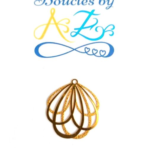 *estampe grandes boucles dorée 26x24mm do12-1*