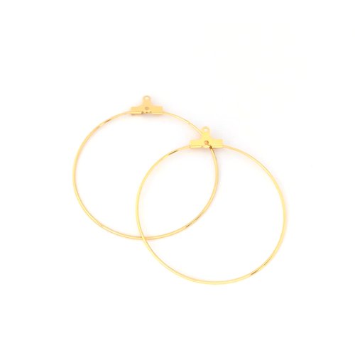 Supports boucles d'oreilles créoles dorées 40mm acier inoxydable sbocre-8