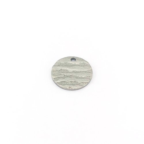 Sequin rond effet texturé argenté 12mm acier inox ar6-10