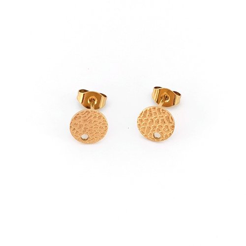 Clous d'oreilles dorés en acier inoxydable 8mm sbopu-97