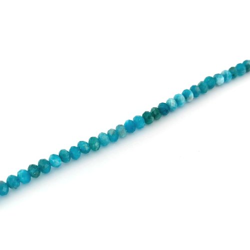 Perles rondelles facettées apatite naturelle 4x3mm pp1-72