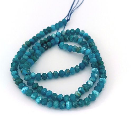 Perles rondelles facettées apatite naturelle 4x3mm pp1-72