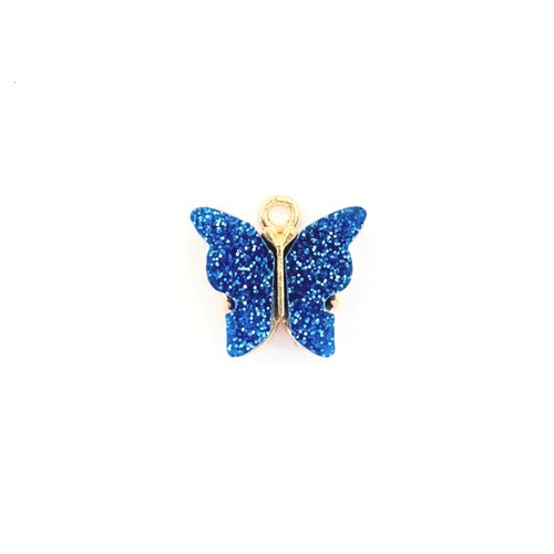 Breloque papillon bleu 14x16mm ble13-1