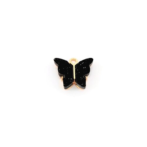 Breloque papillon noir 14x16mm no1-2