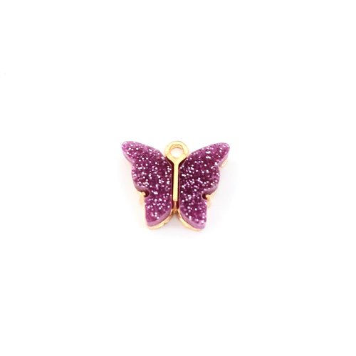Breloque papillon violet 14x16mm vi4-9