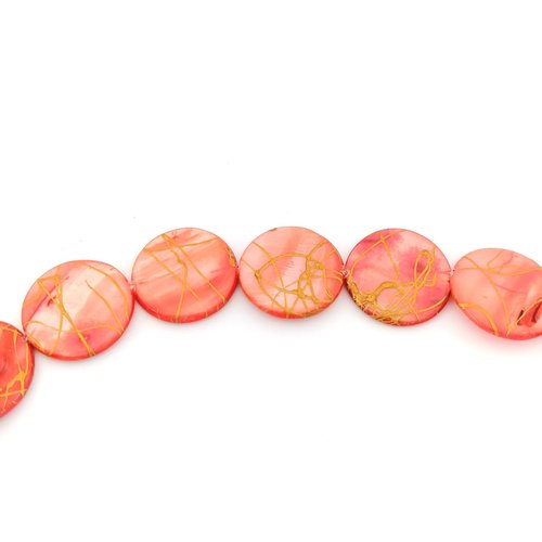 Perle palet rose/doré 20mm pros6-19