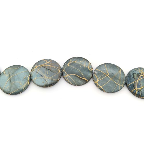 Perle palet gris/doré 20mm pgr1-6