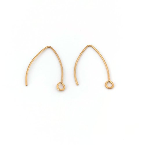 Crochets d'oreilles dorés 26x15 mm en acier inoxydable sbocr-19