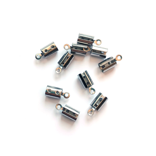 Pinces lacet pour cordon 4 mm en acier inoxydable 304 argenté – lot de 10 ou 100 pièces app-70