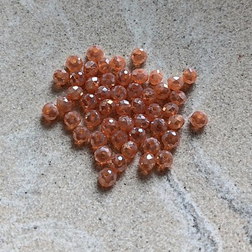 Perles rondelles à facettes oranges 4x3mm x50 por5-2