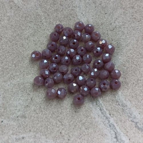 Perles rondelles à facettes violettes 4x3mm x50 pvi4-24