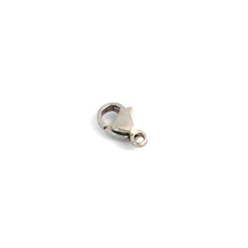 Fermoir mousqueton argenté acier inoxydable 9x5mm apf-26