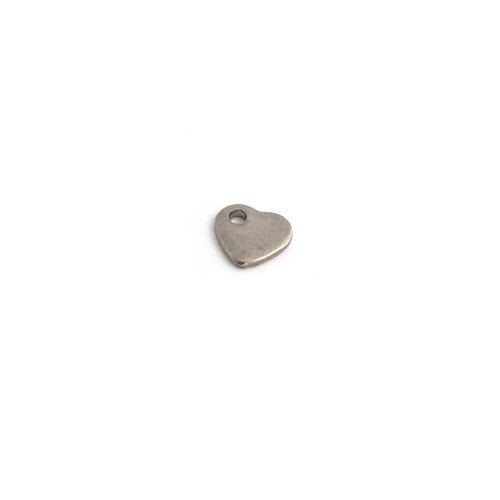 Breloque coeur en acier inox argenté 5x6mm ar18-2