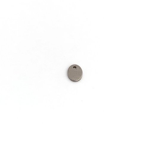 Breloque ovale en acier inox argenté 7x5mm ar18-5