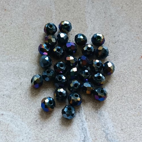 Perles rondelles à facettes vertes 6x5mm x30 pve7-13