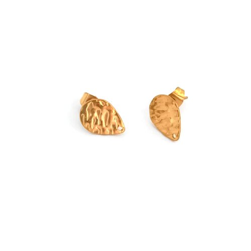 Clous d'oreilles goutte texturée en acier inoxydable 12x9mm sbopu-60