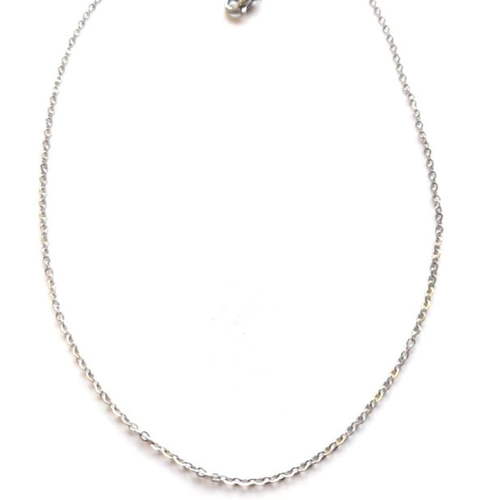 Collier maille ovale argenté acier inoxydable 45cm sbr-64