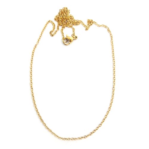 Collier maille ovale doré acier inoxydable 45cm sbr-71
