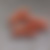 Perle tube incurvé orange en acrylique 32x9mm por6-13