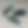 Perle tube incurvé turquoise marbré en acrylique 33x8mm ptu1-16