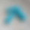Perle tube incurvé bleu turquoise marbré en acrylique 31x9mm pble4-9