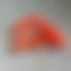 Perle tube incurvé orange fluo marbré en acrylique 31x9mm prou2-16