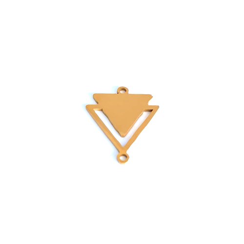 Intercalaire triangle design en acier inoxydable doré 19x16mm do47-2