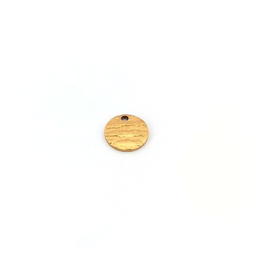 Sequin rond effet texturé doré 10mm acier inox do5-9