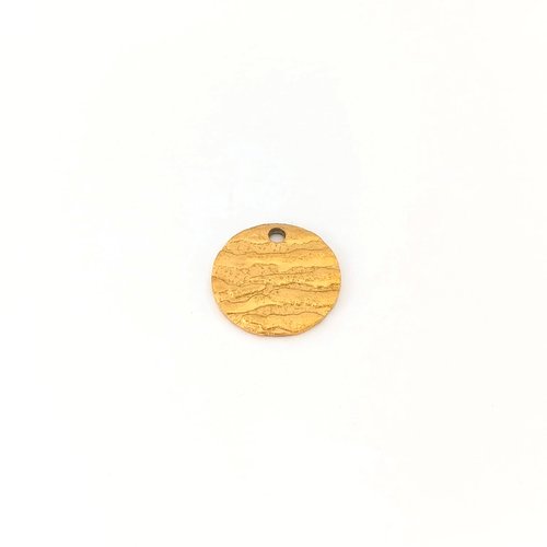 Sequin rond effet texturé doré 12mm acier inox do4-2