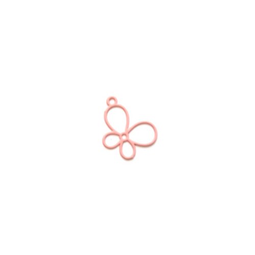 Breloque filigrane papillon rose 12x15mm ros28-7
