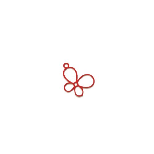 Breloque filigrane papillon rouge 12x15mm rou18-9