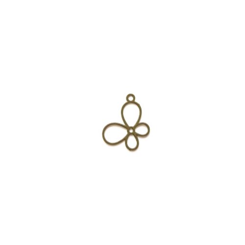 Breloque filigrane papillon kaki 12x15mm ve24-1