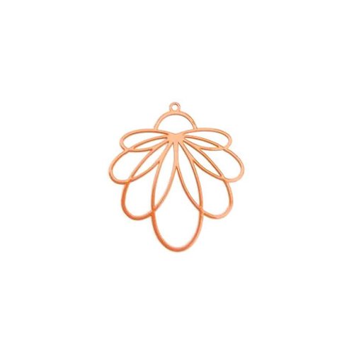 Estampe filigrane feuille orange 30x30mm geor-25