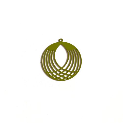 Estampe filigrane ronde kaki 27x25mm ve32-6