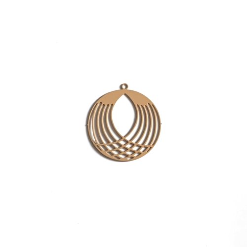 Estampe filigrane ronde beige 27x25mm blc25-8