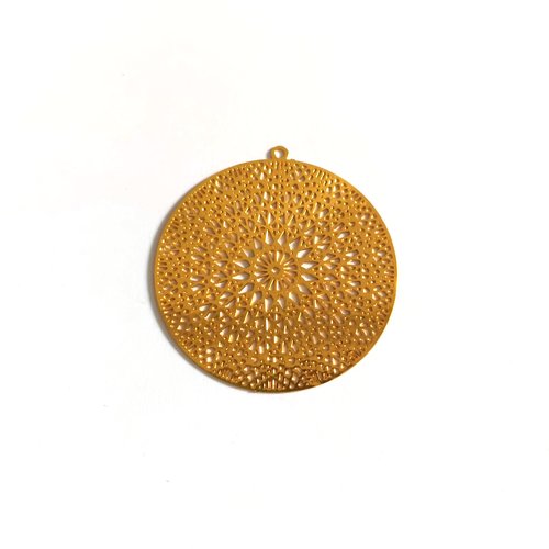 Estampe filigrane ronde dorée 37x35mm gedo-40