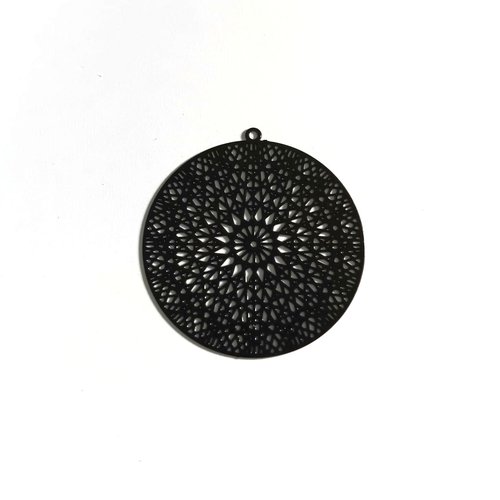 Estampe filigrane ronde noire 37x35mm geno-59
