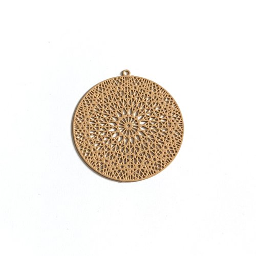 Estampe filigrane ronde beige 37x35mm geblc-44