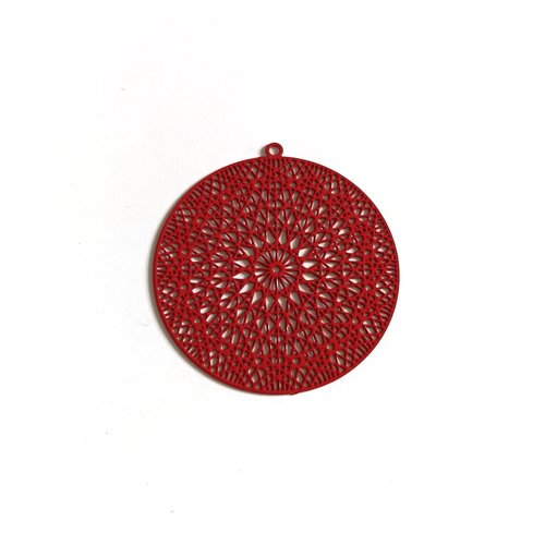 Estampe filigrane ronde rouge 37x35mm gerou-32