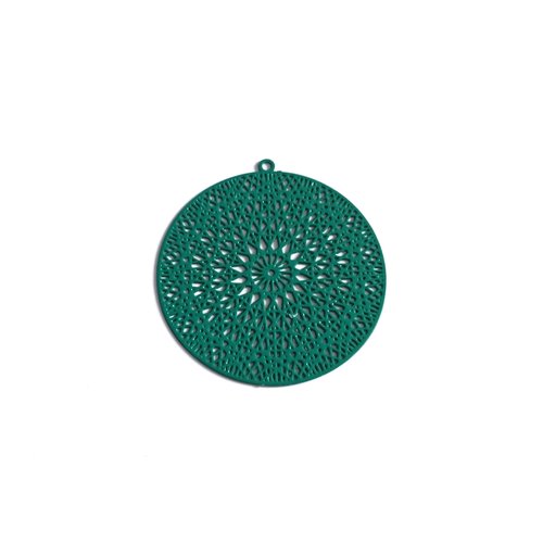 Estampe filigrane ronde verte 37x35mm geve-29
