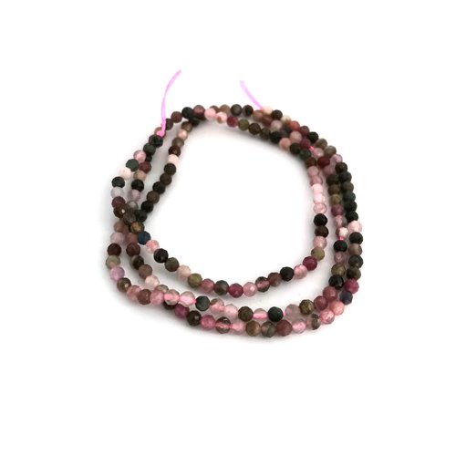 Perles rondes facettées tourmaline naturelle 2mm pp1-87